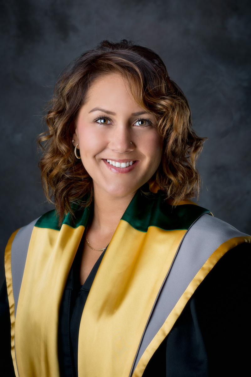 Female in graduation gown