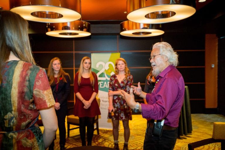 David Suzuki speaks to a group of students at Mobius Awards Presentation Divert Nova Scotia Halifax Photo by Portraits by Johanna Matthews